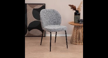 2x Sohome Eetkamerstoel Knox Bouclé - Grijs