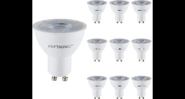HOFTRONIC - Voordeelverpakking 10X GU10 LED Spots Dimbaar - 38 graden - 4,5 Watt 345lm - Vervangt 50 Watt - 4000K Neutraal wit licht - LED Reflector - GU10 LED lamp