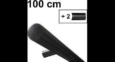 IVOL Design trapleuning zwart 100 cm met 2 houders