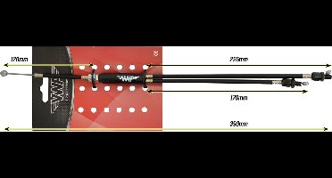 Vwp Bmx Bovenremkabel Compleet 390mm Zwart
