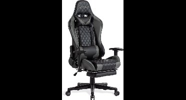 FOXSPORT Game Stoel - Gaming Stoel - Gaming Chair - Bureaustoelen - Bureaustoel Met Nekkussen & Verstelbaar Rugkussen - Instelbare Zithoogte - Gaming Accesoires - Met beensteunen - Zwart