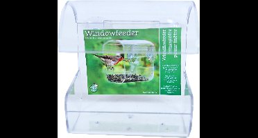 1x Vogel voederbak/voederhuis transparant met zuignappen 12,5 x 11 x 14 cm - tuin en dier - tuinvogels voederbakken