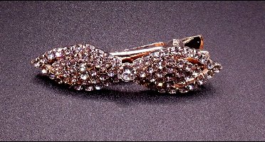 Duckklem strik rosékleurig met strass