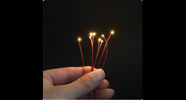 SMD 1206 led met kabel 20cm 12v 10 stuks kleur Geel