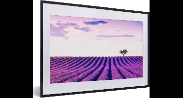 PosterMonkey - Poster - Fotolijst - Lavendel - Boom - Lucht - Paars - Bloemen - Posters - Poster kader - Frame - 60x40 cm - Poster frame - Foto in lijst - Poster lavendel