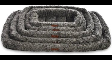 Topmast Benchmat Langhaar Fleece - Antraciet - 90 x 60 cm - Hondenkussen - Hondenmat
