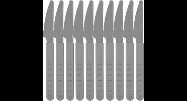 Excellent Houseware Messen - 20x stuks - grijs - kunststof - 18 cm - herbruikbaar