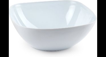 PlasticForte Serveerschaal/saladeschaal - D28 x H11 cm - kunststof - wit - vierkant - 4800 ml