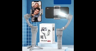 Gimbal Smartphone - Gimbal Voor Smartphone & Camera - Handheld spiegelloos - 3-Assig - Anti-Shake - Handheld Gimbal - Telefoonstabilisator - Opvouwbare Houder Selfie-Statief - Wit - Gimbal Met Tas En IPmic