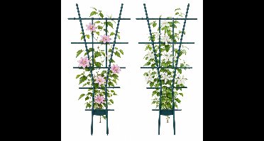 Kinzo Plantensteunen – Set van 2 – Koppelbare Plantensteun voor Bloemen, Tuinplanten en Struiken – 48 x 29 cm