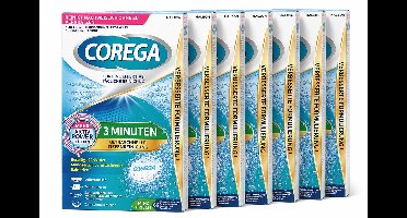 Corega Gebitsreiniger Tabletten 3 Minuten – 6 x 66 stuks – Snelle reiniging van kunstgebitten | 396 stuks