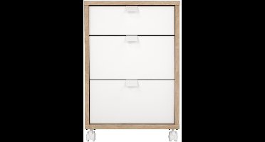 Giga Living Nachtkastje Sign - Wit/Naturel - 41x48x61cm