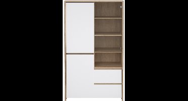 Giga Living Wandkast Jackson - Wit Hoogglans - 100x48x170cm