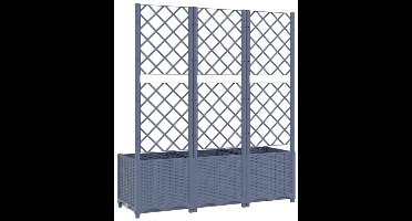 Klimrek – Plantenbak – Tuinbak – Privacy Scherm – Klimwand – Duurzaam PP Kunststof – 120x40x136 cm – Donkergrijs