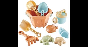 10 stuks zandspeelset voor kinderen - Strandspeelgoedset - Zandbak met emmer - Zandschep, zandvormpjes - Tuinspeelgoed voor kinderen - Zandspeelgoed voor meisjes en jongens