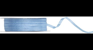 Satijn lint 3mm breed misty blue, rol 50 meter - hobbylint - sierlint - cadeaulint - satin ribbon