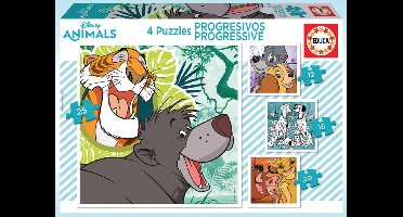 Educa - puzzel - progressief - 4 puzzels 12-16-20-25 stukjes - Disney animals