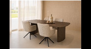 Livingfurn - Tyler eettafel 220 cm - bruin