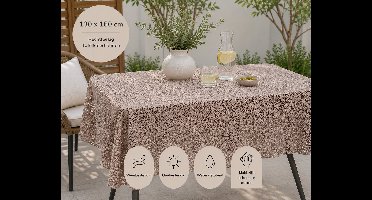 Wicotex - Tafelkleed - Buitentafelkleed - Campingtafelkleed voor buiten - Kleur taupe - Afmeting 130x160cm