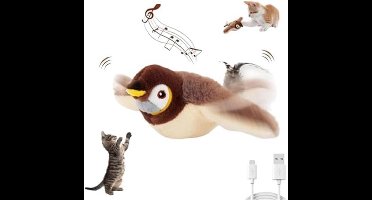 Interactief tjilpende vogel kattenspeeltje (niet vliegend) - Vliegend interactief tjilpend tjilpend vogel kattenspeeltje voor volwassen, verveelde binnenkatten