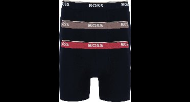 HUGO BOSS Power boxer briefs (3-pack) - heren boxers normale lengte - blauw met gekleurde tailleband