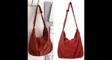 Corduroy Schoudertas - Corduroy Tote Bag - Schoudertas voor dames - Grote capaciteit Hobo - Casual werk winkelen