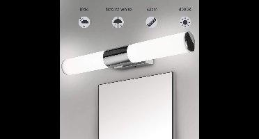 Oneay Badkamerspiegelverlichting 42 cm - 12 W 1000 lumen LED-wandlamp, natuurlijk wit 4000K, IP44 waterdicht, flikkervrij, superhelder, slaapkamerwandlamp voor make-up