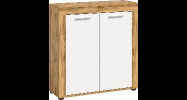 Jam dressoir 2 deuren eik decor, wit.
