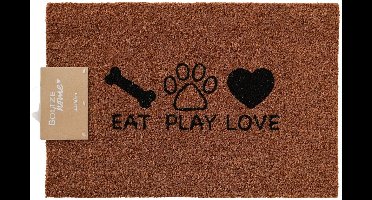 Boltze - Deurmat - Schoonloopmat - Honden - Eat - Play - Love - Kokos - 60x40cm