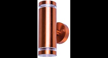 Integral wandlamp koper IP65 Up&Down voor 2x GU10 LED lamp (niet inbegrepen) Buitenlamp | 2x GU10 | Max 2x 5W exclusief