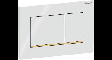 Geberit Sigma20 bedieningsplaat - 2-toets spoeling - rechthoekige knoppen - wit/goud/wit