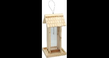 Houten Hangende Vogelvoeder - 17x17x38cm