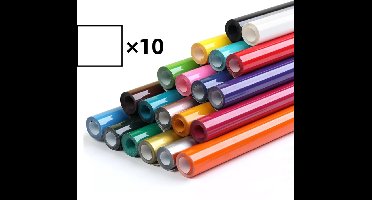 10 witte T-shirts afdrukken afdrukken PVC thermische overdracht gravure kleding warm afdrukken materiaal reflectieve film