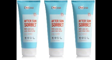 Derma After Sun Sorbet 3 x 200 ml - Snelle Absorptie - Met Aloe Vera Shea Butter en Amandelolie - AllergyCertified - Parfumvrij