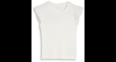 Tom Tailor - Geribbeld topje met volant - Maat 176 - Whisper White