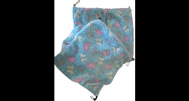 Rattig&co -Dubbeldekker en inkruiphangmat- Groen met vlinders - hangmat voor ratten en kleine knaagdieren -Set van 2 -34x34cm