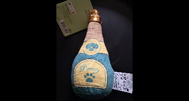 Zoofari Hondenspeelgoed Champagne fles - Met piep geluid - Speelgoed knuffel - Voor werp - en apporteerspel