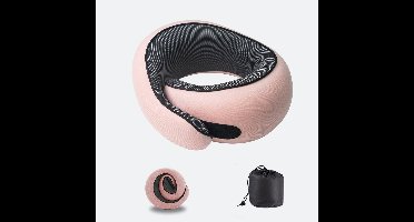 Roze reiskussen, 100% puur traagschuim, neksteun voor in het vliegtuig, ergonomisch ontwerp, ideaal om in te slapen in vliegtuig, auto, trein, op kantoor of tijdens een vlucht. Geschikt voor volwassenen.