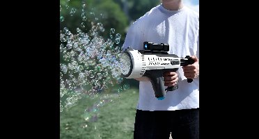 MikaMax Bellenblaaspistool - Bubblenator T-3000 – Bubble Gun met 57 Gaten – LED Licht & USB – Speelgoed voor Buiten & Kinderfeestje