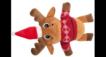 Zoofari Dierenspeeltje Kerst - Rendier - Knuffel - werp- en apporteerspel - met piepgeluid