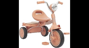Kinderdriewieler - met Pedalen - Driewieler - Peuterfiets - Driewieler Trike - Kinderfiets - PU Wielen - Schokabsorptie - Opvouwbaar - Verstelbaar Zadel - Met Licht - Roze-zwart