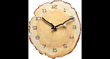 12 Inch Wandklok Met Jaarringen - Houtnerf Boomstronkklok Met Arabische Cijfers - Werkt Op Batterijen - Stil Quartz-Uurwerk - Decoratief Voor Huis, Woonkamer En Kantoor
