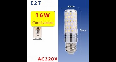 2 X 16W E27 Zilveren Corn-lampen - LED-lampen, Wit Licht, AC85-265V, 1600LM LED-lampen, Geschikt Voor Binnenverlichting Thuis