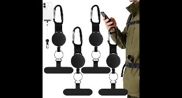 4 stuk anti-diefstal telefoonkoord - uitschuifbare anti-diefstal telefoonhouder met uittrekbare sleutelhanger, telefoonkoord met karabijnhaak, telefoonaccessoires voor reizen en wandelen