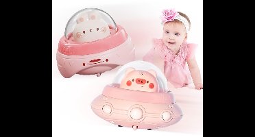 2 stuks dierencautootjes - Druk en rij auto speelgoed - Baby ruimteschip speelgoed - Eerste verjaardagscadeaus voor peuters