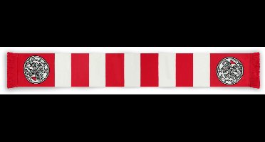 Ajax-sjaal rood/wit geblokt