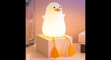 Schattige Siliconen Eend Nachtlamp - LED Bureau Decoratie met Timer, Dimfunctie & USB-Oplaadbaar - Zacht Gloeiend Slaapkamerlicht voor Kinderen, Baby’s en Volwassenen
