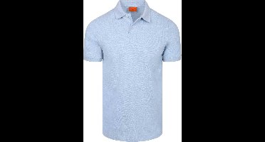 Suitable Poloshirt MEL Pique Sky Blue - Maat M - Heren - Polo shirt Heren met Korte mouw