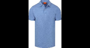 Suitable Polo MEL Pique Mid Blue - Maat S - Heren - Polo shirt Heren met Korte mouw