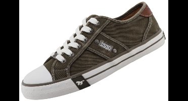 Mustang heren sneaker van canvas kaki
